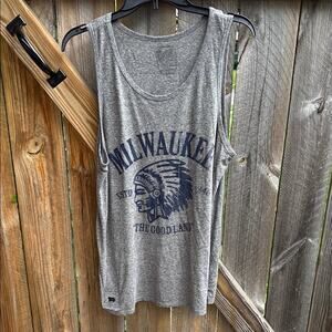 Gray Milwaukee Graphic Tank Top with Bottle Opener Large